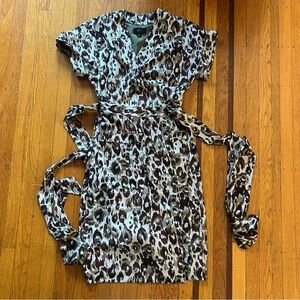J. Crew crepe satin wrap dress animal print
